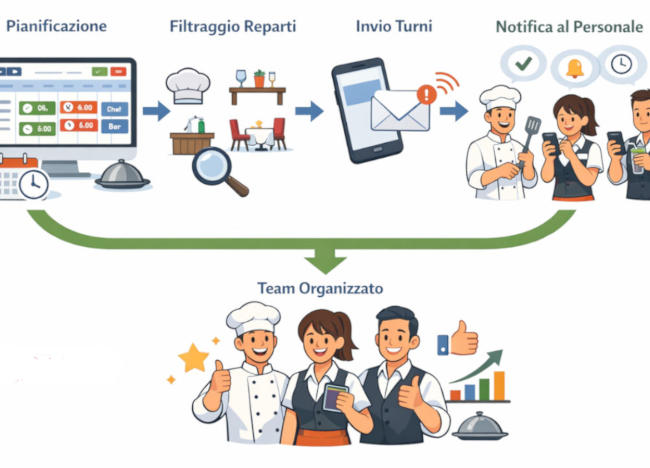 Agenda Turni nella suite per ristorante Risto Pilot